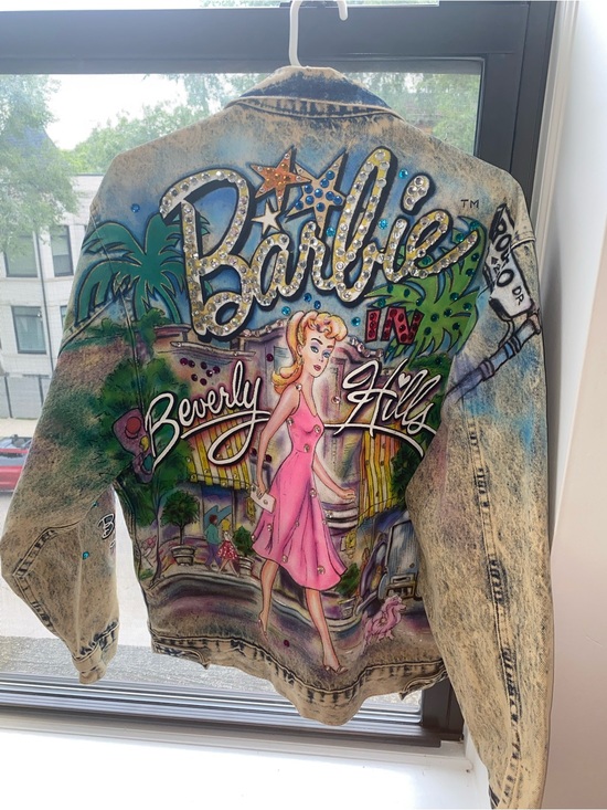 Barbie Jackets & Blazers - Barbie in Beverly Hills Denim Jacket buttons read ALAMO no tag fits  XL